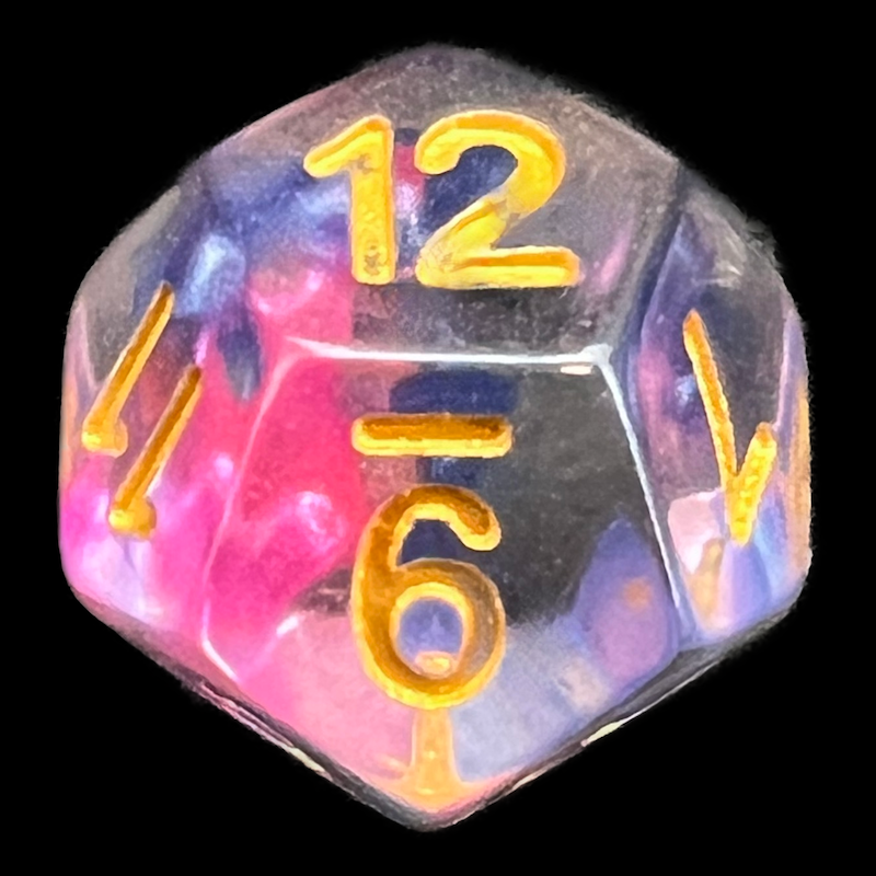 TDSO Pearl Swirl Daybreak D12 Dice