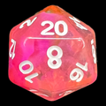 TDSO Pearl Swirl Flame D20 Dice