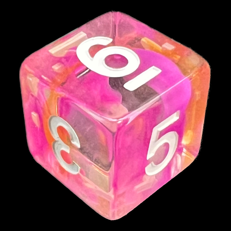 TDSO Pearl Swirl Flame D6 Dice