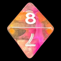 TDSO Pearl Swirl Flame D8 Dice