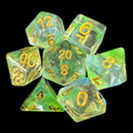 TDSO Pearl Swirl Green & Blue 7 Dice Polyset