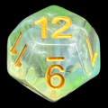 TDSO Pearl Swirl Green & Blue D12 Dice