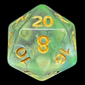TDSO Pearl Swirl Green & Blue D20 Dice
