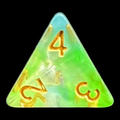 TDSO Pearl Swirl Green & Blue D4 Dice
