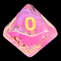 TDSO Pearl Swirl Pink & Purple with Gold D10 Dice
