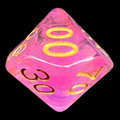 TDSO Pearl Swirl Pink & Purple with Gold Percentile Dice