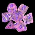 TDSO Pearl Swirl Pink & Purple with Purple 7 Dice Polyset