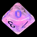 TDSO Pearl Swirl Pink & Purple with Purple D10 Dice