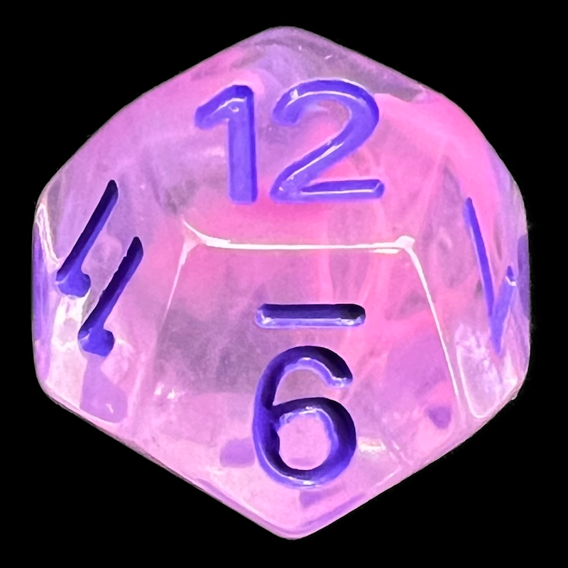 TDSO Pearl Swirl Pink & Purple with Purple D12 Dice