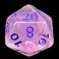 TDSO Pearl Swirl Pink & Purple with Purple D20 Dice