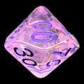 TDSO Pearl Swirl Pink & Purple with Purple Percentile Dice