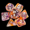 TDSO Pearl Swirl Purple & Orange 7 Dice Polyset