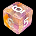 TDSO Pearl Swirl Purple & Orange D6 Dice
