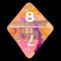 TDSO Pearl Swirl Purple & Orange D8 Dice