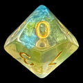 HALF PRICE CLEARANCE TDSO Pearl Swirl Yellow & Blue D10 Dice