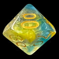HALF PRICE CLEARANCE TDSO Pearl Swirl Yellow & Blue Percentile Dice