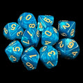 TDSO Pearl Teal & Gold 10 x D10 Dice Set