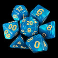 TDSO Pearl Teal & Gold 7 Dice Polyset