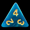TDSO Pearl Teal & Gold D4 Dice
