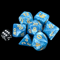 TDSO Pearl Teal & Gold GIANT 7 Dice Polyset