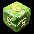 TDSO Pearl Verdant Green & Gold D6 Dice
