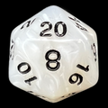 TDSO Pearl White & Black D20 Dice