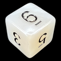 TDSO Pearl White & Black D6 Dice