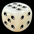 TDSO Pearl White & Black 16mm D6 Spot Dice