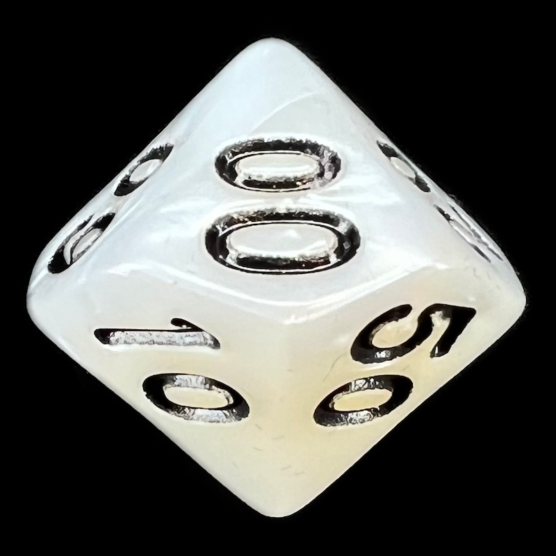 TDSO Pearl White & Black Percentile Dice