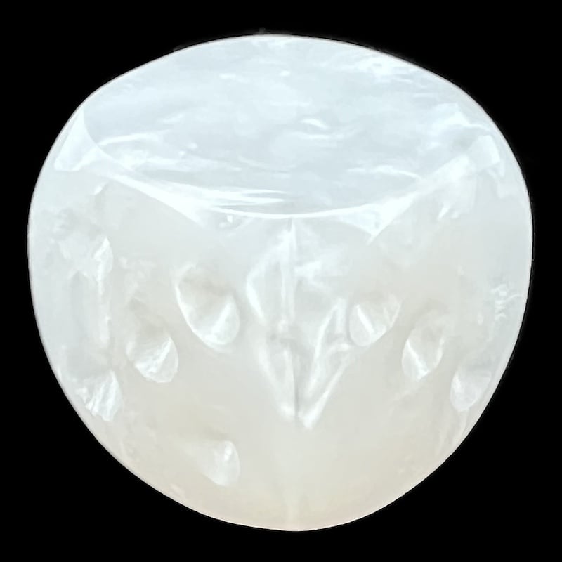 TDSO Pearl White Blank Faced Uninked D6 Spot Dice