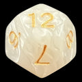 TDSO Pearl White & Gold D12 Dice