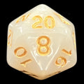 TDSO Pearl White & Gold D20 Dice