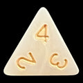 TDSO Pearl White & Gold D4 Dice