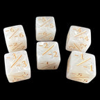 TDSO Pearl White & Gold Negative Counter 6 x D6 Dice Set