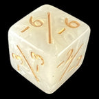 TDSO Pearl White & Gold Negative Counter 6 x D6 Dice Set