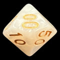 TDSO Pearl White & Gold Percentile Dice