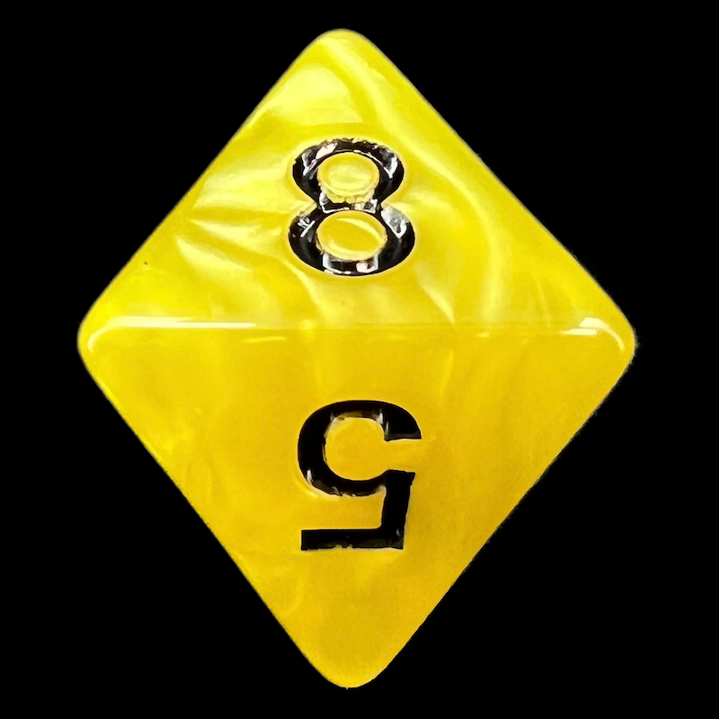 TDSO Pearl Yellow & Black D8 Dice