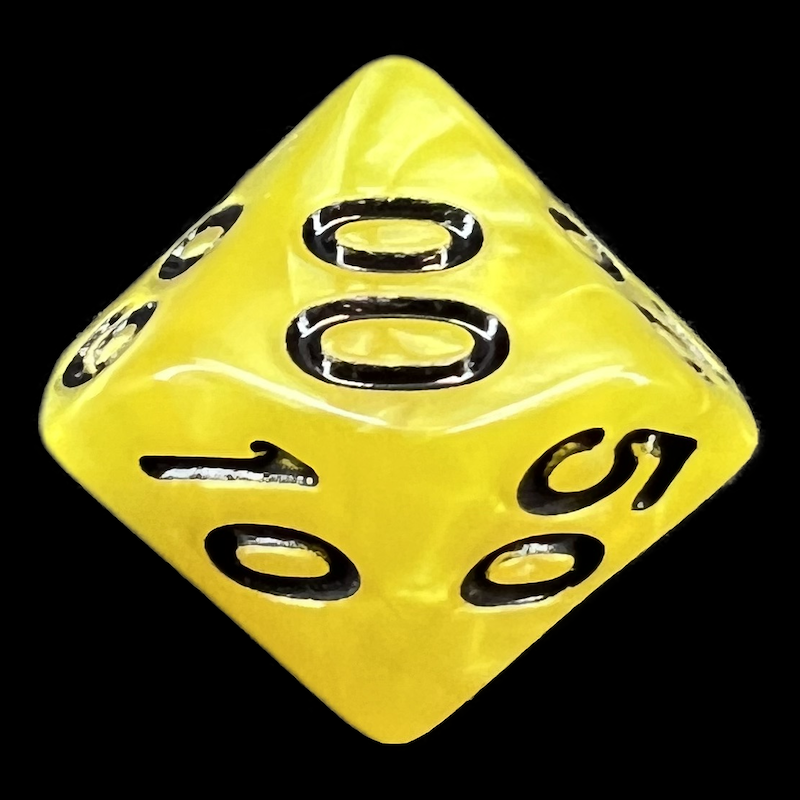 TDSO Pearl Yellow & Black Dice - The Dice Shop Online