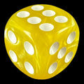 TDSO Pearl Yellow & White 16mm D6 Spot Dice