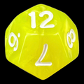 TDSO Pearl Yellow & White D12 Dice
