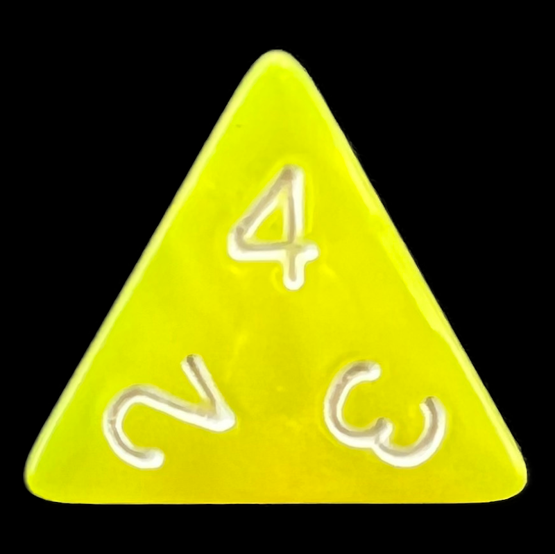 TDSO Pearl Yellow & White D4 Dice