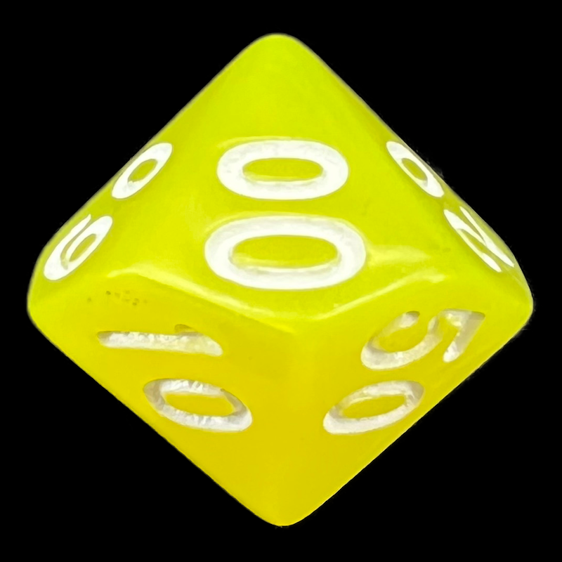 TDSO Pearl Yellow & White Percentile Dice