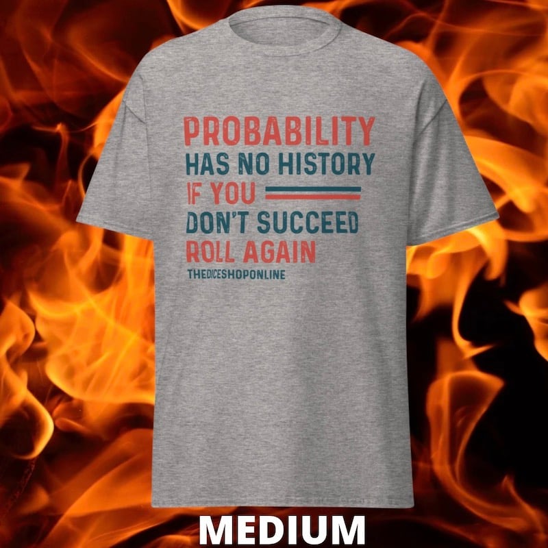 SPECIAL OFFER TDSO Gamer T-Shirt 'Probability has no history' GREY MEDIUM 33% OFF