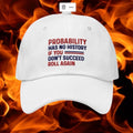 SPECIAL OFFER TDSO Gamer Baseball Cap Hat 'Probability has no history' WHITE 33% OFF