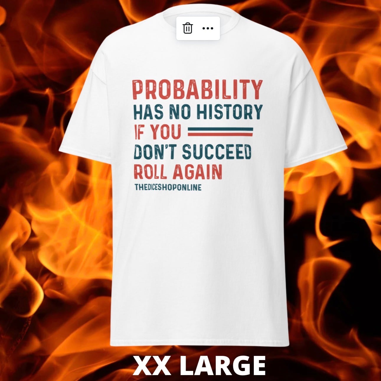 SPECIAL OFFER TDSO Gamer T-Shirt 'Probability has no history' WHITE XX LARGE 33% OFF