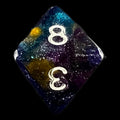HALF PRICE CLEARANCE TDSO Phoenix Multi Glitter Blue Gold & Purple D8 Dice