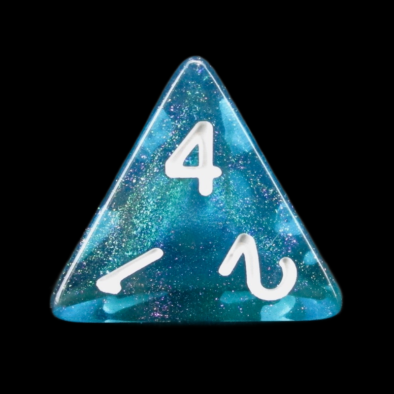 TDSO Light Reactive Black & Blue with White D4 Dice