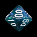 TDSO Light Reactive Black & Blue with White Percentile Dice