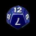 TDSO Light Reactive Blue & Green with Silver D12 Dice