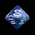 TDSO Light Reactive Blue & Green with Silver Percentile Dice
